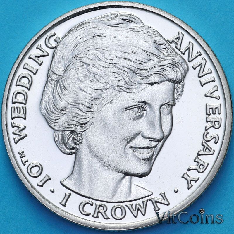 Монета Гибралтар 1 крона 1991 год. Леди Диана Монета Гибралтар 1 крона 1991 год. Леди Диана