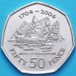 Монета Гибралтар 50 пенсов 2004 год. 300 лет захвату Гибралтара