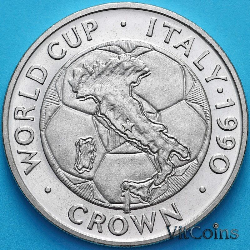 Монета Гибралтар 1 крона 1990 год. ЧМ по футболу. №2