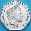 Монета Гибралтар 50 пенсов 2021 год. Рождество.