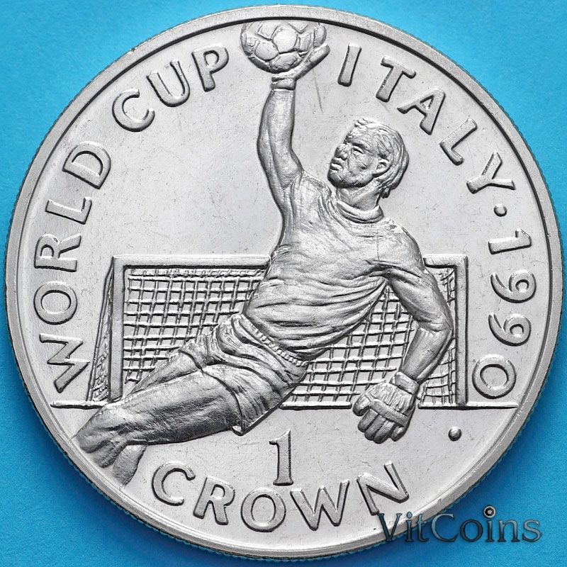 Монета Гибралтар 1 крона 1990 год. ЧМ по футболу. №3