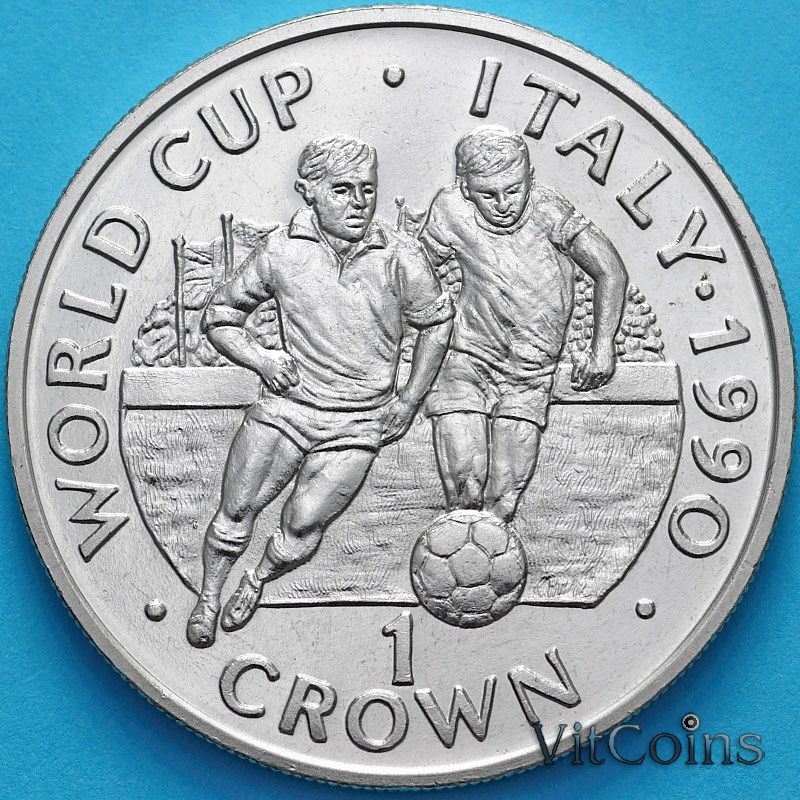 Монета Гибралтар 1 крона 1990 год. ЧМ по футболу. №4