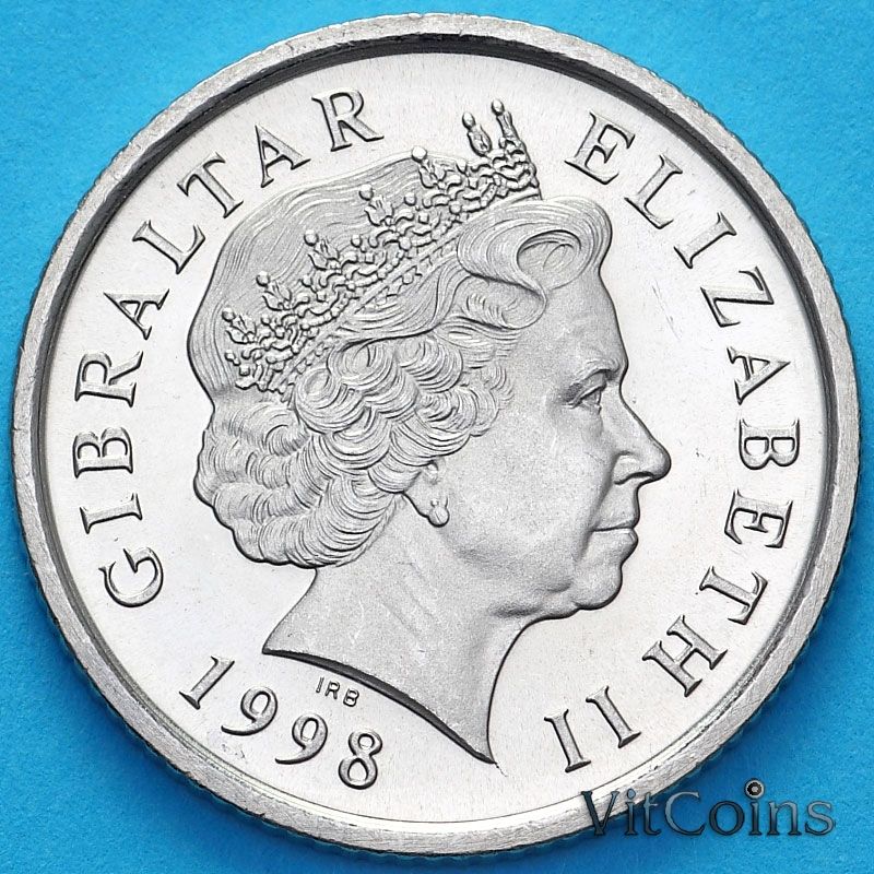Монета Гибралтар 10 пенсов 1998 год. Европорт.