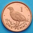 Монета Гибралтара 1 пенни 1995-1996 год. Берберийская куропатка.