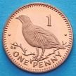Монета Гибралтара 1 пенни 2000 год. Берберийская куропатка