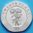 Монета Гибралтара 20 пенсов 2016 год. Иберис гибралтарский.