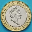 Монета  Гибралтар 2 фунта 2018 год. Дом Гибралтара в Лондоне. АВ