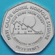 Монета Гибралтар 50 пенсов 2018 год. Дом Гибралтара в Лондоне.