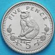 Монета Гибралтар 5 пенсов 1995 год. Берберийская обезьяна.