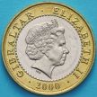 Монета  Гибралтара 2 фунта 2000 год. Похищение коров Гериона.