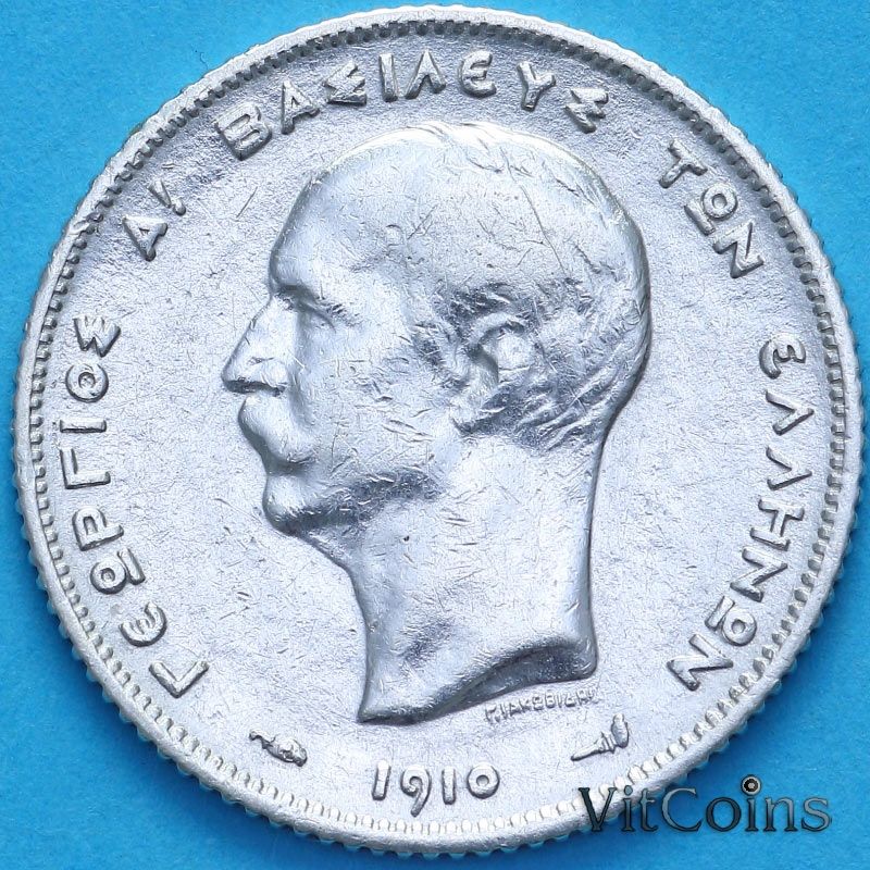 Монета Греция 1 драхма 1910 год. №2 Монета Греция 1 драхма 1910 год. №2