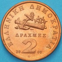 Греция 2 драхмы 2000 год. Манто Маврогенус. BU