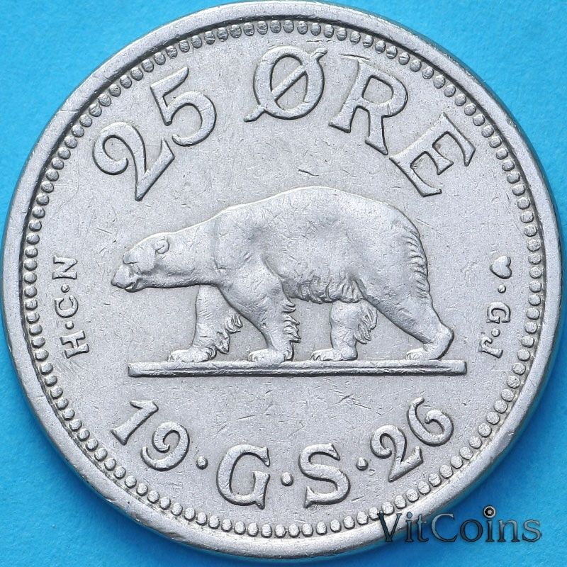 Монета Гренландии 25 эре 1926 год.