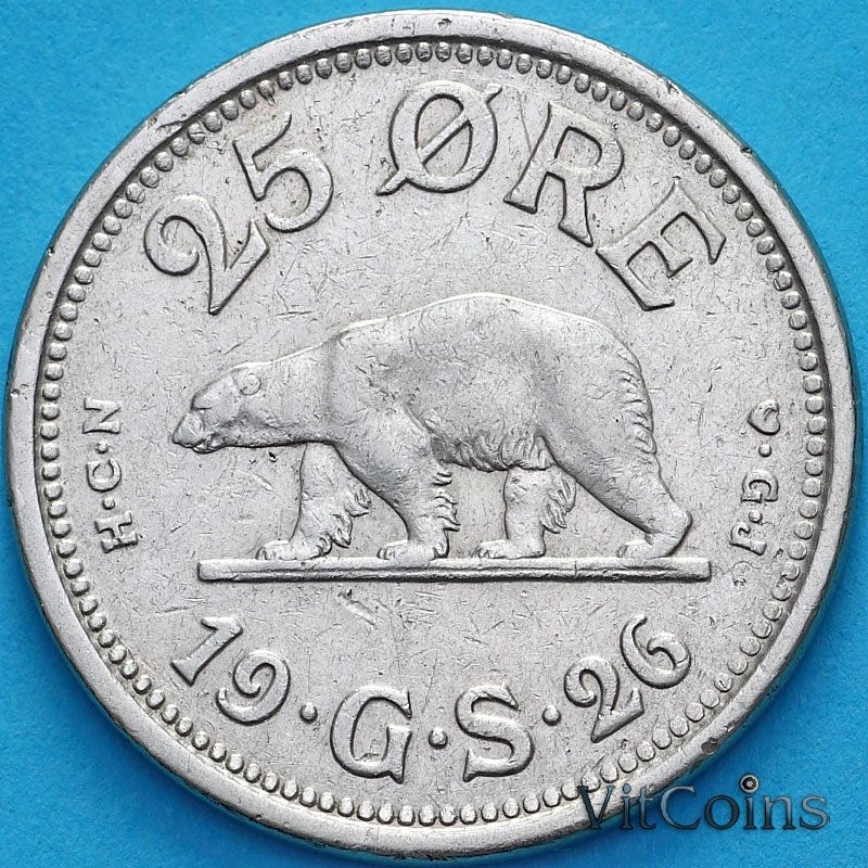 Монета Гренландии 25 эре 1926 год.
