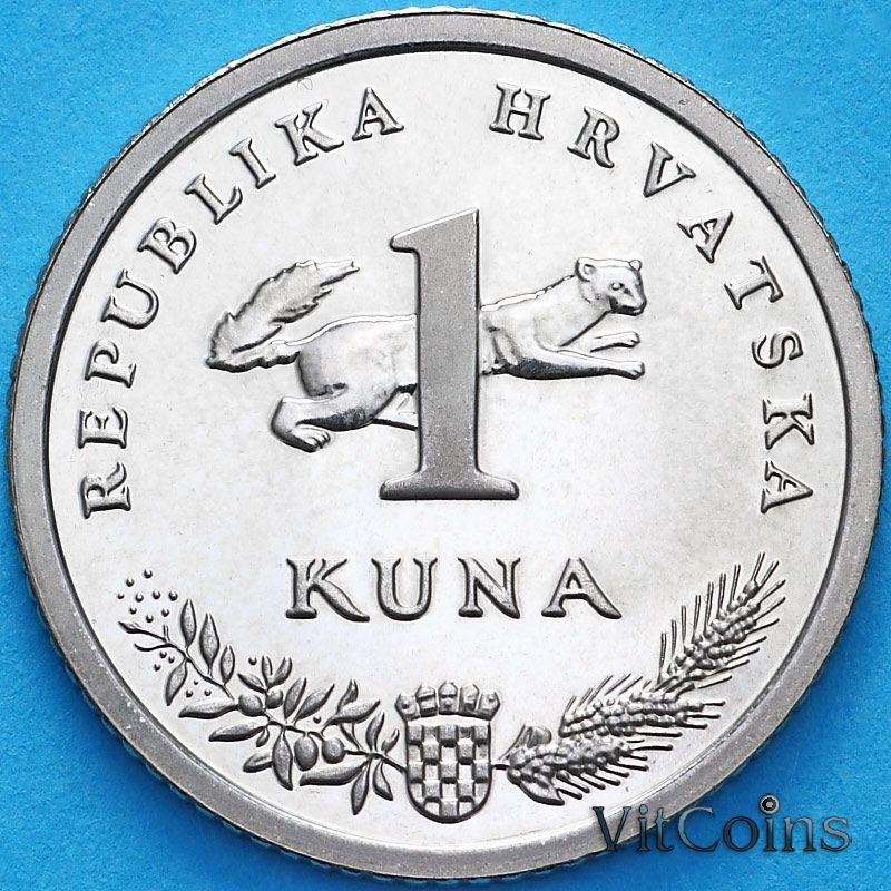 Монета Хорватия 1 куна 2008 год. Proof