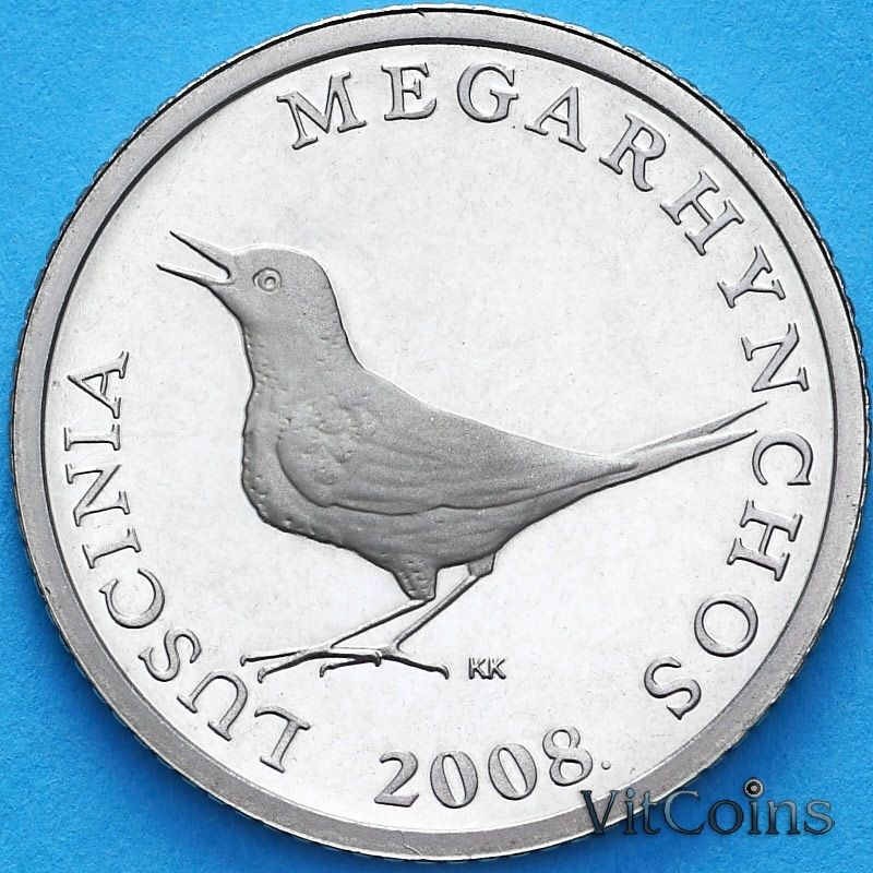 Монета Хорватия 1 куна 2008 год. Proof