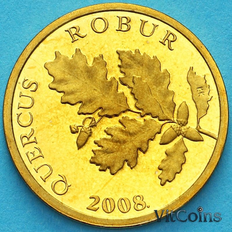 Монета Хорватия 5 лип 2008 год. Надпись на латыни. Пруф Монета Хорватия 5 лип 2008 год. Надпись на латыни. Пруф