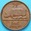 Монета Ирландия 1/2 пенни 1942 год. Свинья.
