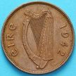 Монета Ирландия 1/2 пенни 1942 год. Свинья.