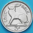 Монета Ирландии 3 пенса 1968 год. Заяц.