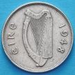 Монета Ирландия 6 пенсов 1948 год. Ирландский волкодав.