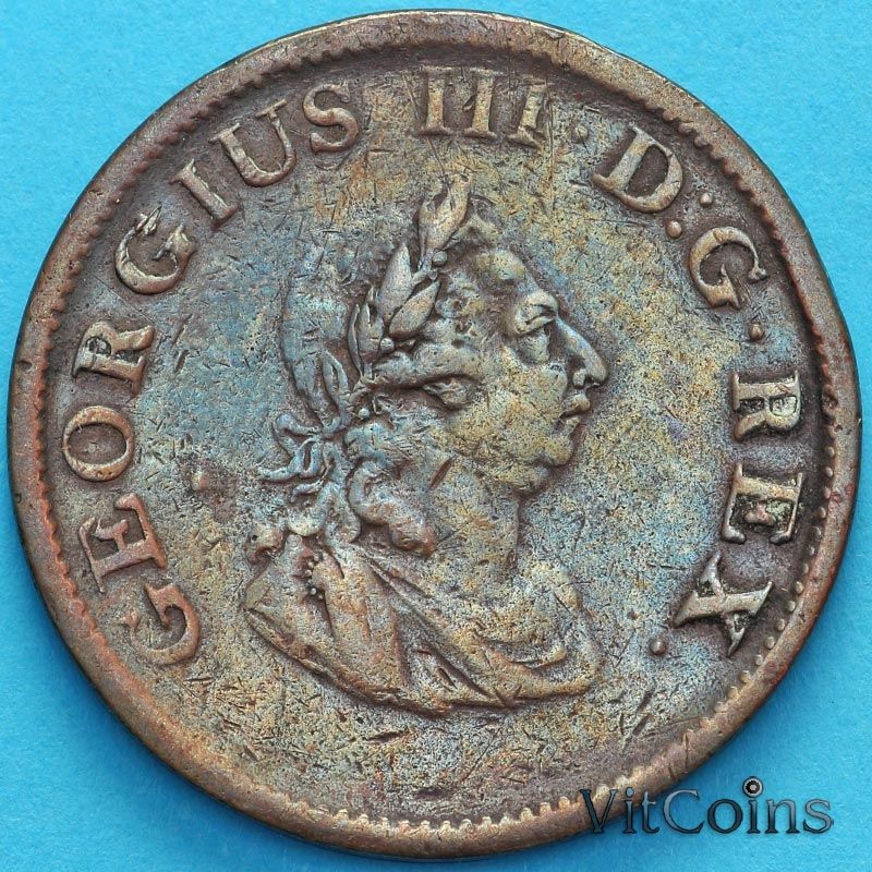 Монета Ирландия 1/2 пенни 1805 год.