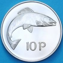 Ирландия 10 пенсов 1971 год. Атлантический лосось. Пруф Ирландия 10 пенсов 1971 год. Атлантический лосось. Пруф