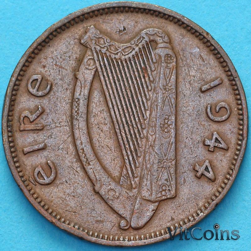 Монета Ирландия 1 фартинг 1944 год. Монета Ирландия 1 фартинг 1944 год.