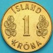 Монета Исландии 1 крона 1974 год.