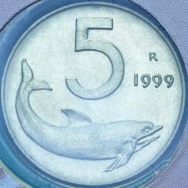 Италия 5 лир 1999 год. BU