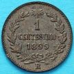 Монета Италии 1 чентезимо 1899 год. 