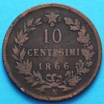 Италия 10 чентезимо 1866 год. N