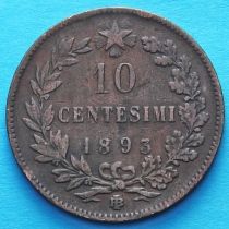Италия 10 чентезимо 1893 год.