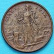 Монета Италии 1 чентезимо 1914 год. 