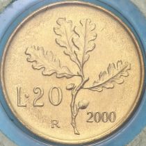 Италия 20 лир 2000 год. BU