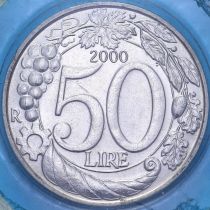 Италия 50 лир 2000 год. BU