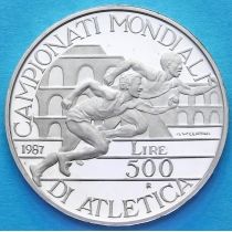 Италия 500 лир 1987 год. Чемпионат мира по лёгкой атлетике. Серебро.
