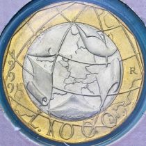 Италия 1000 лир 1999 год. Европейский союз. BU