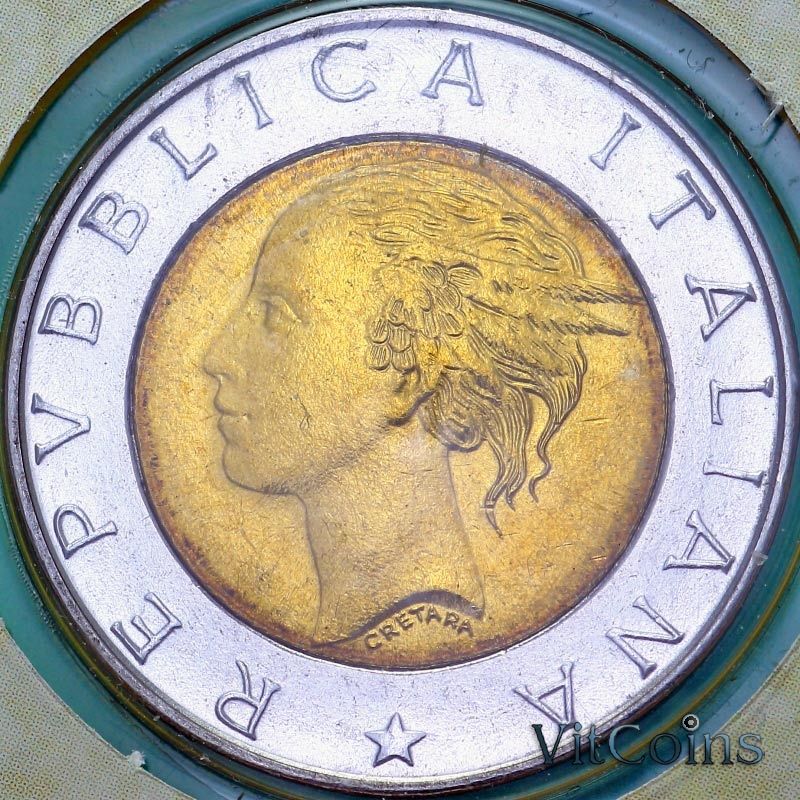 Монета Италия 500 лир 1999 год. Европарламент. BU