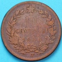Италия 10 чентезимо 1866 год. Т. №1