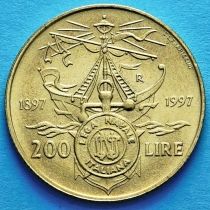 Италия 200 лир 1997 год. 100 лет Итальянской морской лиги.