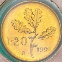 Италия 20 лир 1998 год. BU