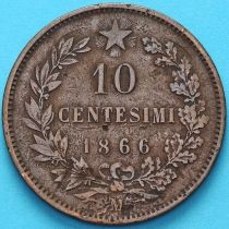 Италия 10 чентезимо 1866 год. М.
