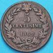 Монета Италия 5 чентезимо 1862 год. N