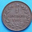 Монета Италии 1 чентезимо 1904 год. Виктор Эммануил III