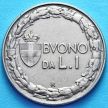 Монета Италии 1 лира 1922 год.