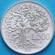 Монета Италия 500 лир 1991 год. Флора и фауна. Серебро.