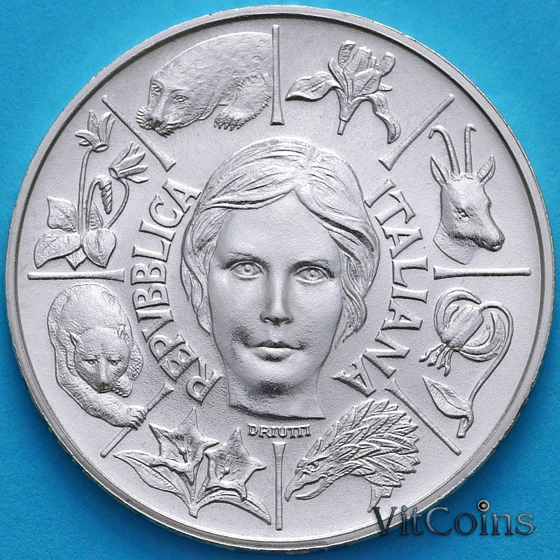 Монета Италия 500 лир 1991 год. Флора и фауна.