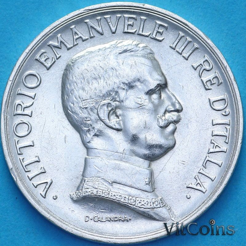 Монета Италия 1 лира 1917 год. №1