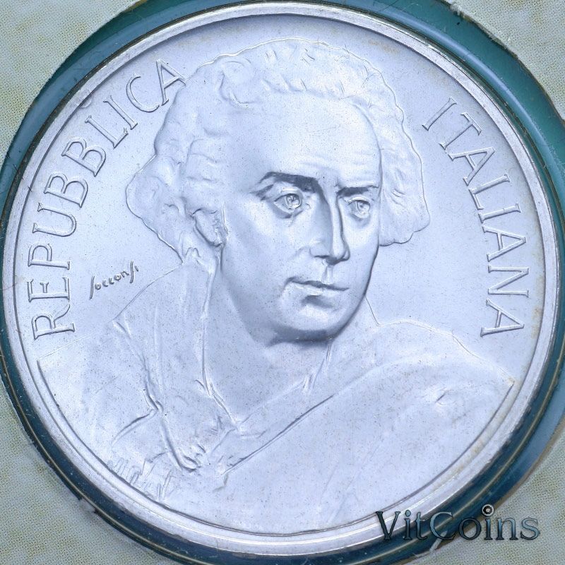 Монета Италия 1000 лир 1999 год. Витторио Альфьери. BU